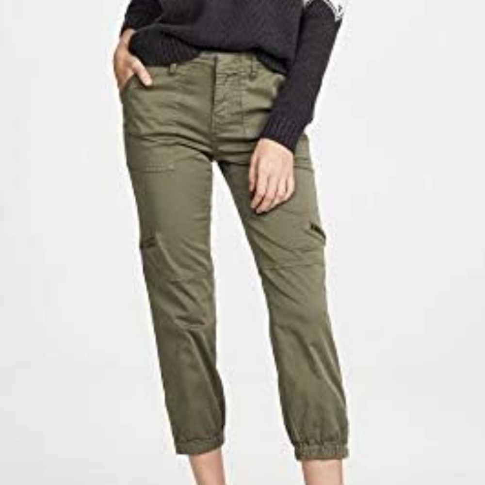 NWT Joie Olive Cargo Pants 00 Utility Luxe Ankle Zip Jogger Capsule Minimalist